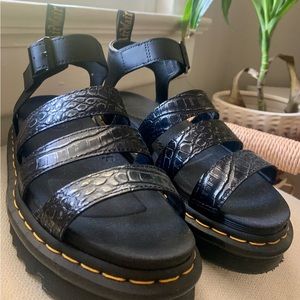 Size 8 NEW Blaire Dr. Marten sandals, croc embossed